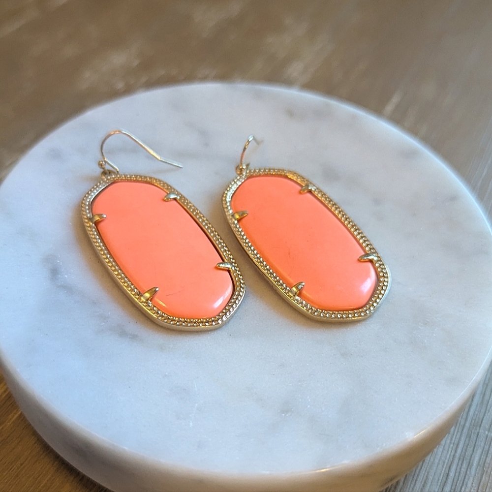 Kendra Scott Danielle Gold and Coral Earrings